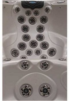 Cal Spa Screenshot. Detail of hot tub seat with multiple jets.
