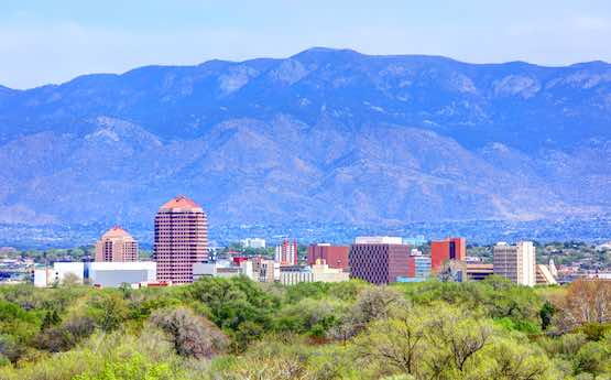 skyline view of Albuquerque, NM